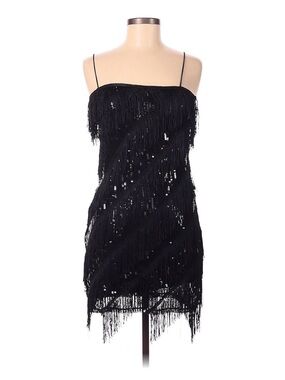 Forever 21 Black Sequin Fringe Mini Dress